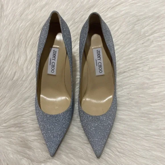 Jimmy Choo Romy 85mm glittered Leather‎ pump size 38EU - Picture 3 of 11